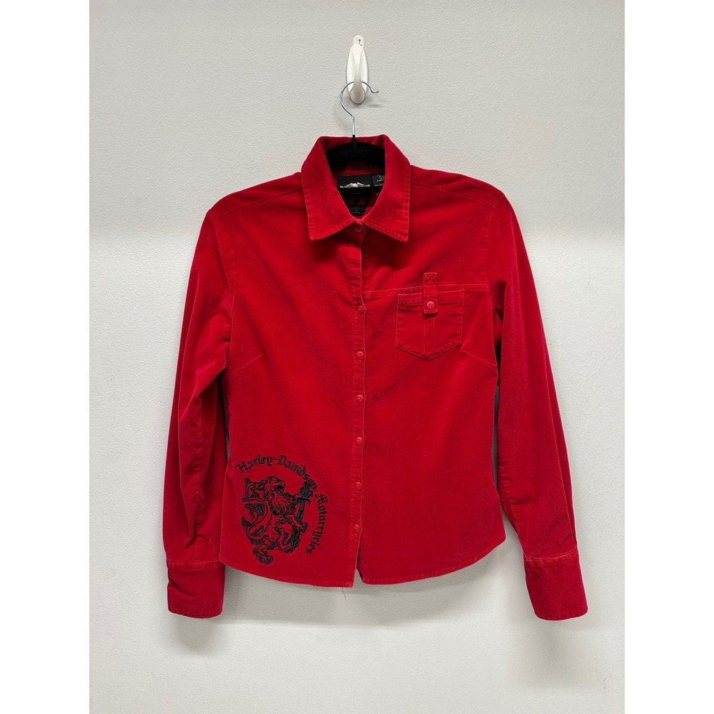 Y2K Harley Davidson Embroidered Button Up